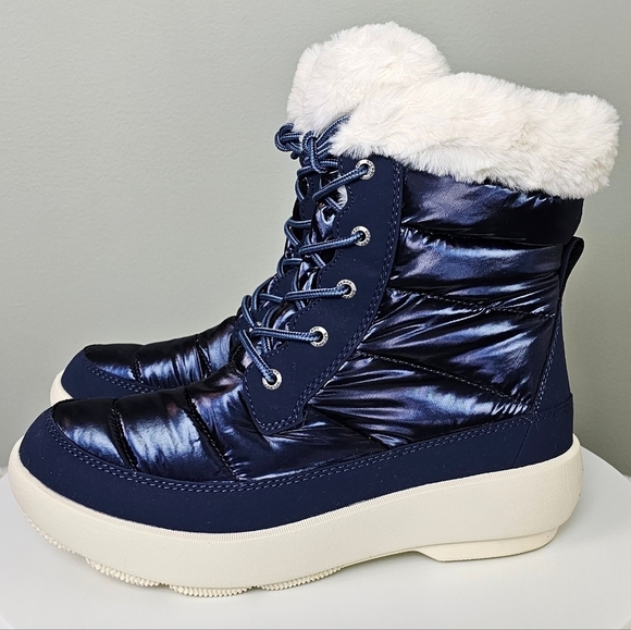 Sperry Women's Bearing Plushwave Navy Metallic Snow Boot - Picture 6 of 12